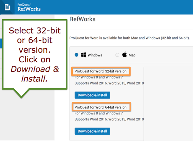 Select your version, then click on Download & install.